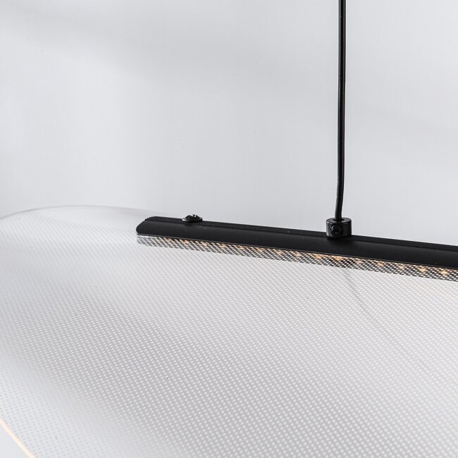 Designer-Pendelleuchte Flectra mit 3-stufig dimmbaren LEDs und Gittermuster - schwarz