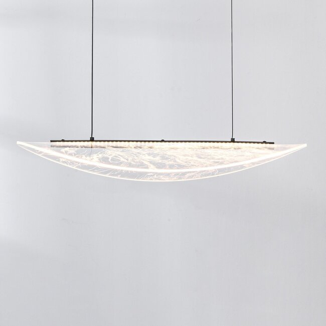 3-stufig dimmbare Design-Hängelampe Flectra mit Marmormuster - Schwarz