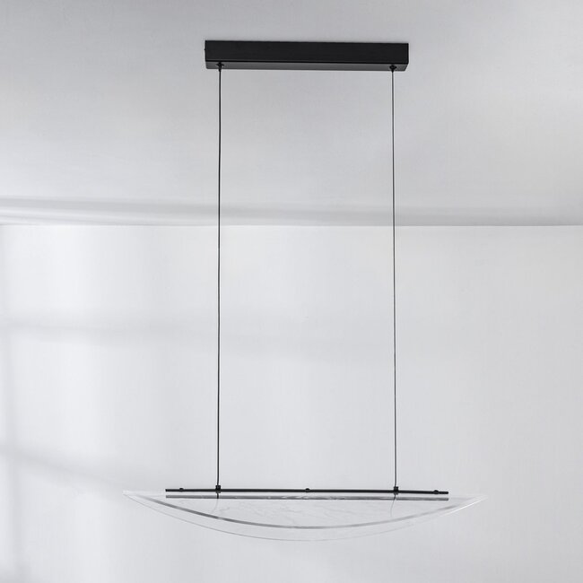 3-stufig dimmbare Designer-Pendelleuchte Flectra mit Marmormuster - schwarz