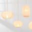 Stoff-Hängeleuchte Canvas mit 5 Lichtpunkten - warmes Beige mit roséfarbener Untertönung