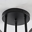 3-flammige schwarze Deckenleuchte Elora mit Rauchglas
