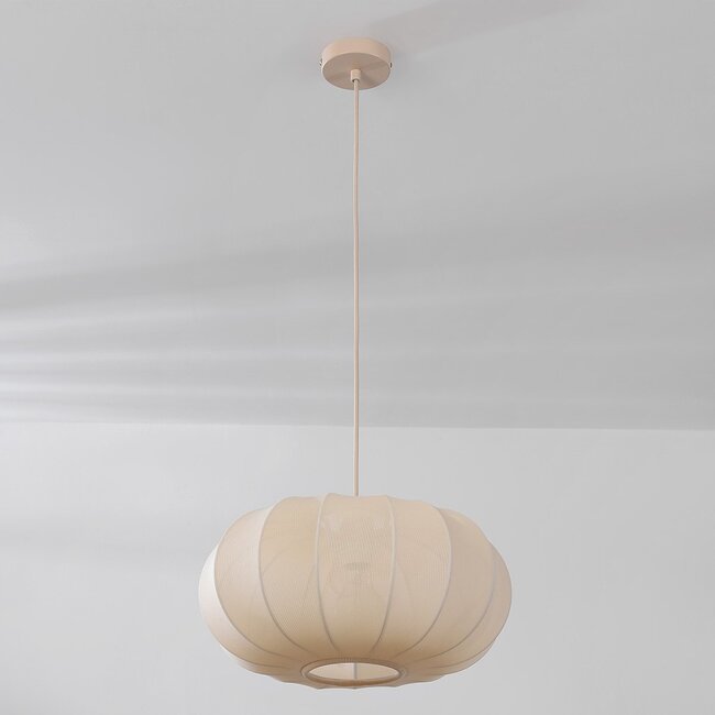 Hängelampe Cima aus Stoff - Beige