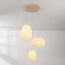 3-flammige Hängelampe Fabrica mit Stofflampions - Beige mit rosa Unterton
