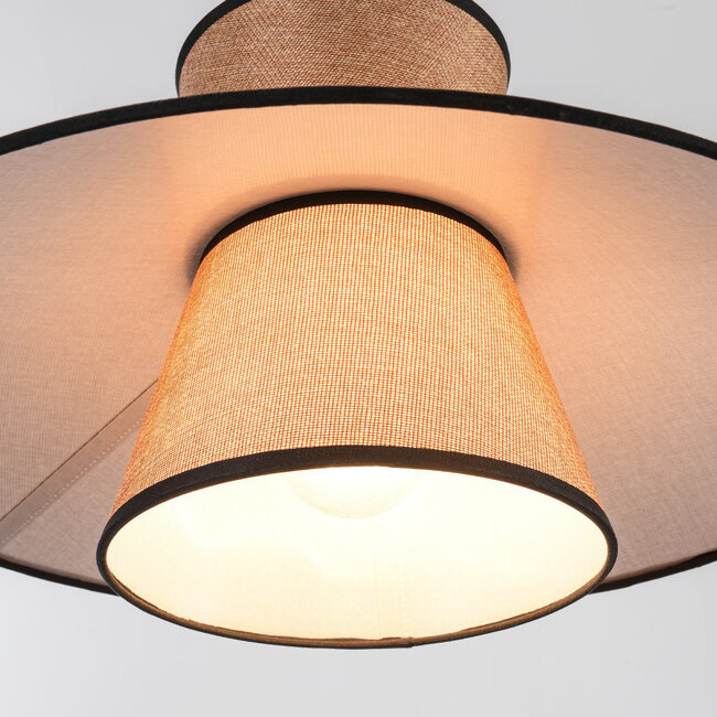 Pendelleuchte Zenith im japanischen Stil mit natürlichem Stoff