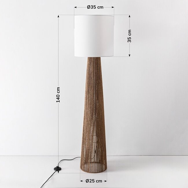 Papira Stehlampe mit weißem Schirm