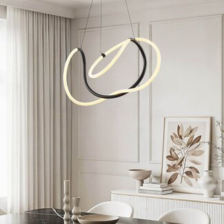 Design-Pendelleuchte Lunara mit integrierten 3-stufig dimmbaren LEDs - schwarz