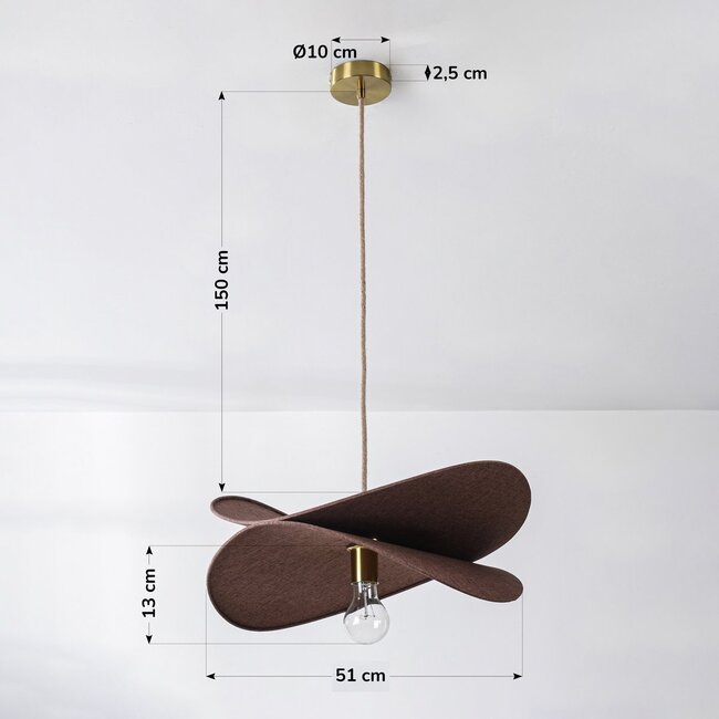 Moderne Hängelampe braun, 1-flammig - Linha