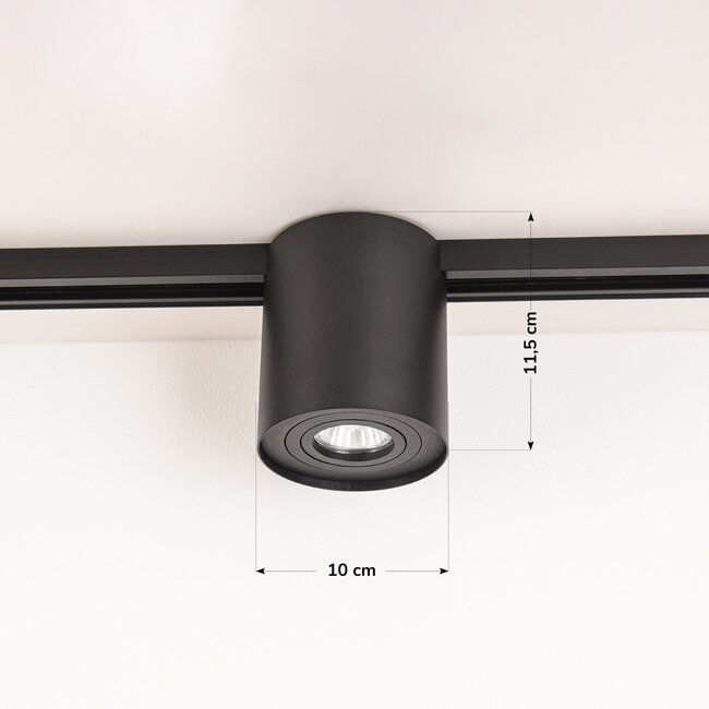 Schienenstrahler 1-phasig Zylo, Schwarz