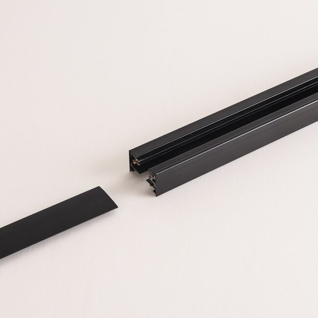 Abdeckkappe 2 x 75 cm für einphasige Schienenbeleuchtung - schwarz