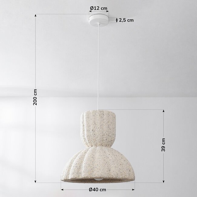 Moderne Wabi-Sabi-Pendelleuchte Soru -  terrazzo beige