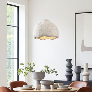 Wabi Sabi Pendelleuchte Iro mit Steineffekt Ø35 cm - terrazzo beige