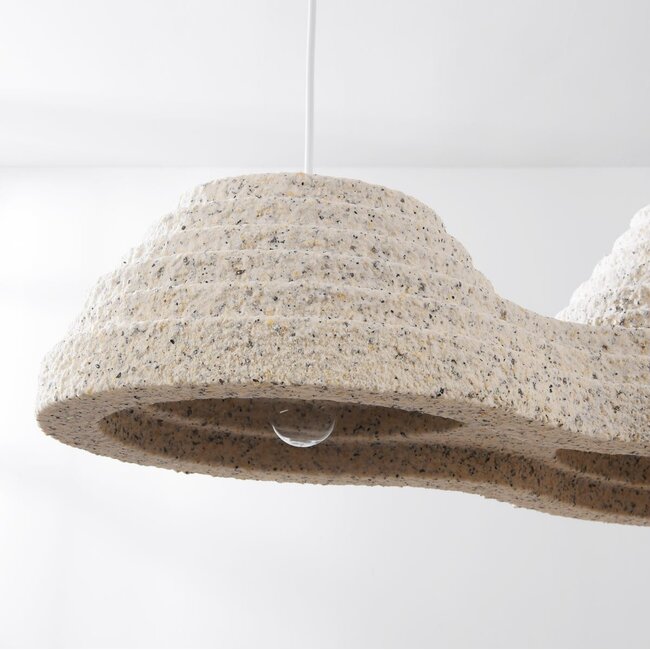 Wabi Sabi Pendelleuchte Jumo mit 2 Lichtpunkten - terrazzo beige