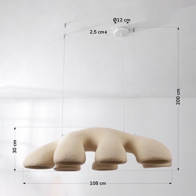 Moderne Wabi Sabi 7-fach Pendelleuchte 108 x 30 cm - Tsuyu