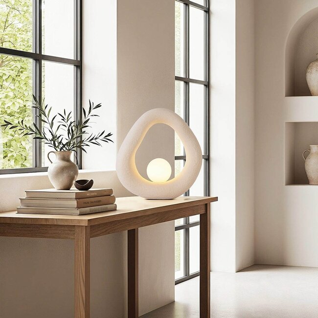 Tischlampe Enso Wabi Sabi - sandbeige