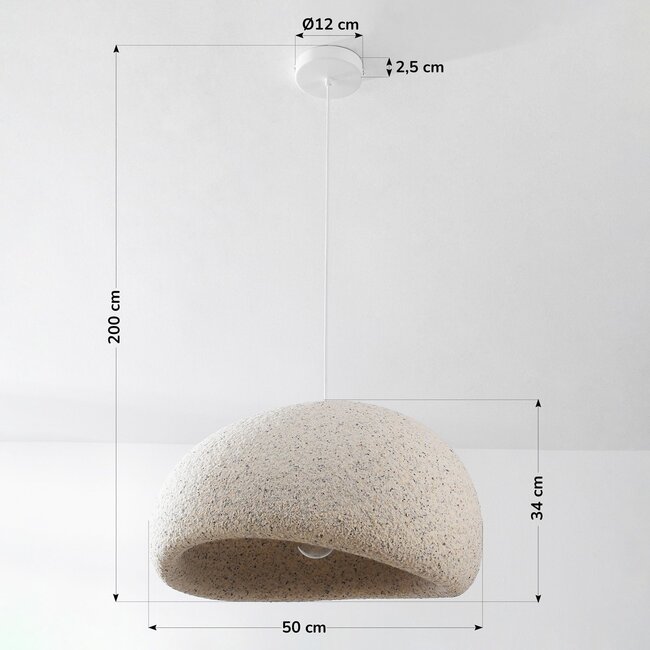 Wabi Sabi Pendelleuchte Urban Stone terrazzo beige - 50 x 34 cm
