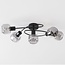5-flammige Deckenlampe Globe - Rauchglas