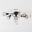 5-flammige Deckenlampe Globe - Rauchglas