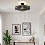 Boho-Chic-Deckenlampe Yuan aus handgeflochtenem Bambus in Schwarz