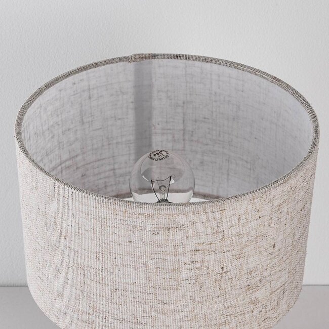 Tischlampe Teburu mit Leinenschirm