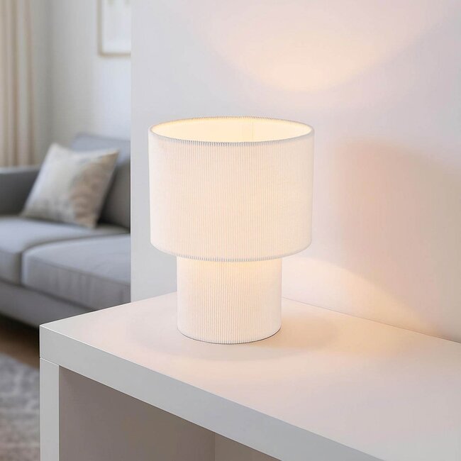 Beige Samt Tischlampe - Tavolo