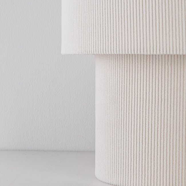 Beige Samt Tischlampe - Tavolo