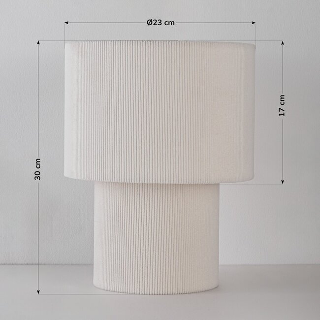 Tischlampe Tavolo mit Samtschirm - beige