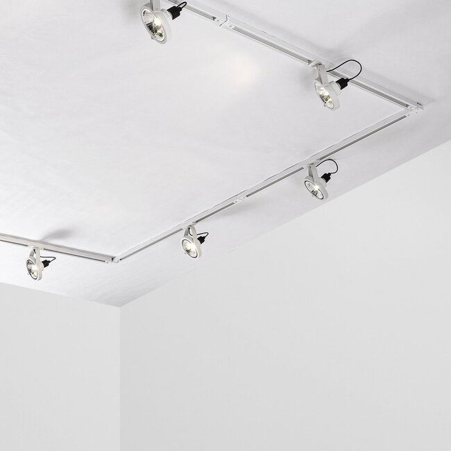 1-Phasen-Schienensystem Set 3 Meter mit Beam Strahlern, Weiß