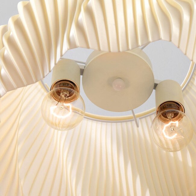 3D-gedruckte Japandi-Pendelleuchte Tiba mit wellenförmigem Design