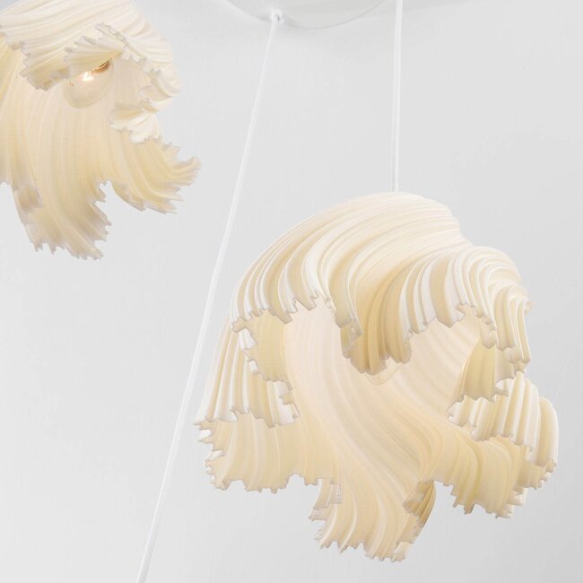 3-Licht-Pendelleuchte mit wellenförmigem Design - Inswa