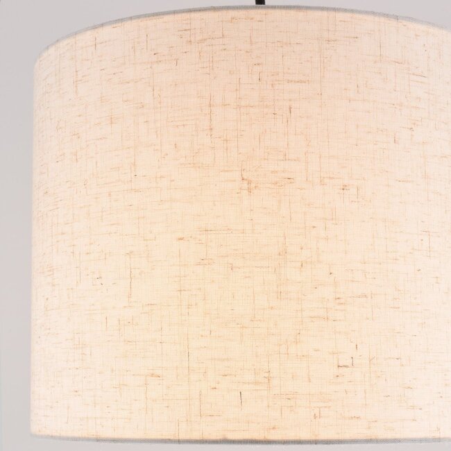 Schwarze Stehleuchte mit Leinenschirm - Hygge