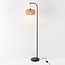 Stehlampe Sora Japandi mit natürlichem Schirm - schwarz