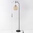 Bogenlampe Lys Japandi mit natürlichem Schirm - schwarz