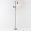 Beige Stehleuchte Iki - mit 2 schwenkbaren Strahlern und dimmbaren LEDs