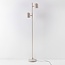 Stehlampe Iki in Beige mit 2 schwenkbaren Spots und integrierter LED