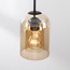 3-flammige Hängelampe Turella - Amberglas