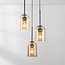 3-flammige Hängelampe Turella - Amberglas
