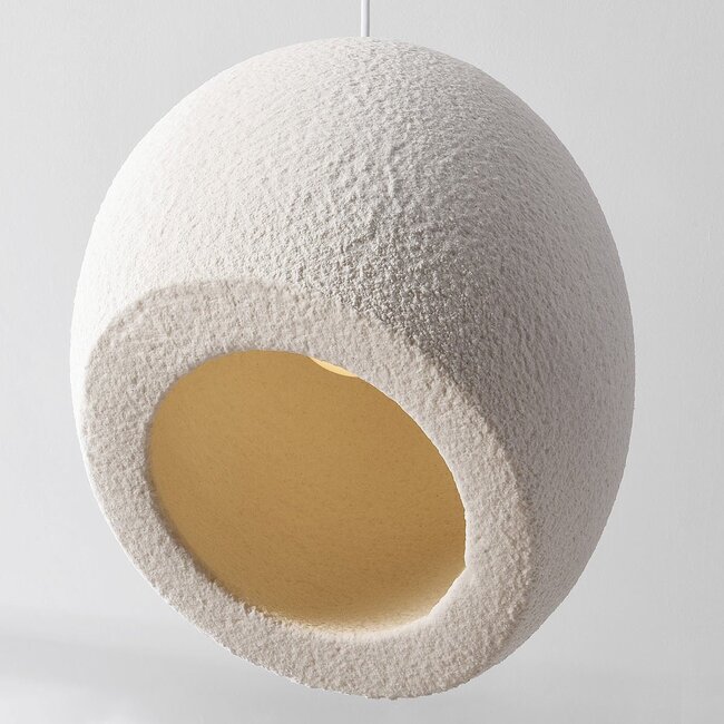 Wabi Sabi Pendelleuchte Yugen mit weißem Steineffekt