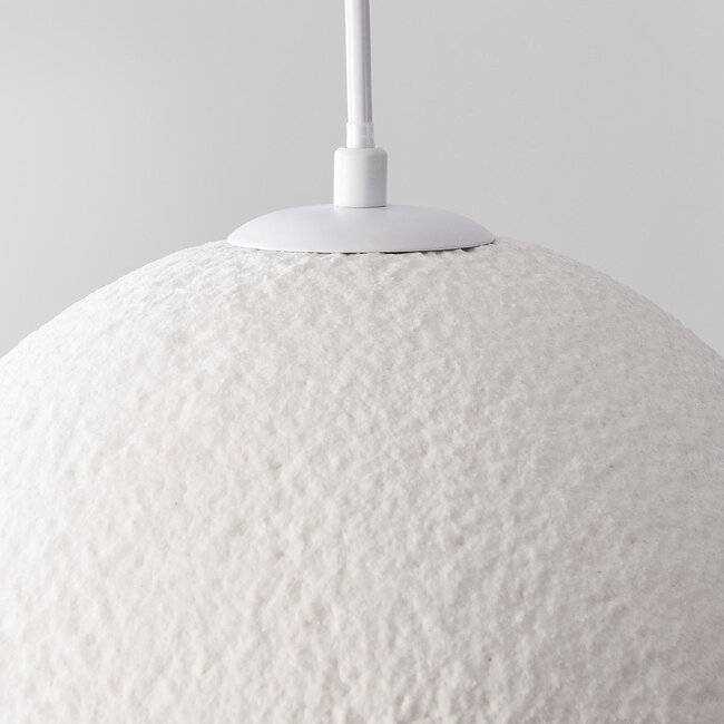 Wabi Sabi Pendelleuchte Yugen mit weißem Steineffekt