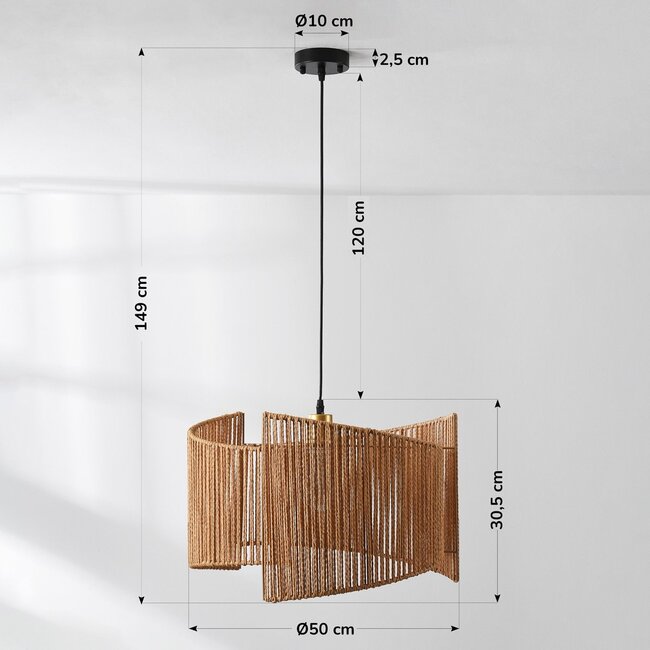 Halat Pendelleuchte aus geflochtenem Seil