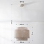 Hängelampe Tressa mit geriffeltem Stoffschirm - Beige