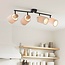 Deckenlampe Noura mit schwenkbaren Spots - Schwarz und Beige