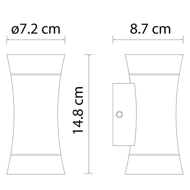 Moderne 2-Licht-Bad-Wandleuchte - schwarz