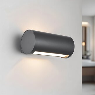 Badezimmer-Wandlampe Willus in Dunkelgrau, IP65