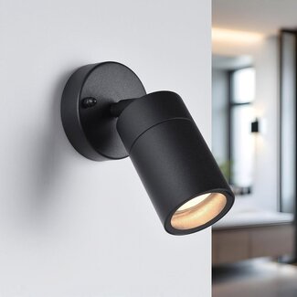 Schwarzer Wandspot für Badezimmer Lola, 1-Licht