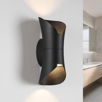 2-flammige Designer-Badwandleuchte Olympus - schwarz