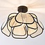 Deckenlampe Yama aus Leinen - natürlich und schwarz