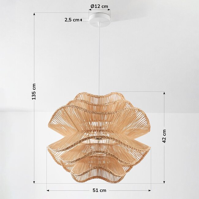 Hängelampe Leru aus Rattan - natürlich