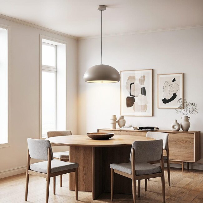 Hängelampe Luz beige - weißer Diffusor