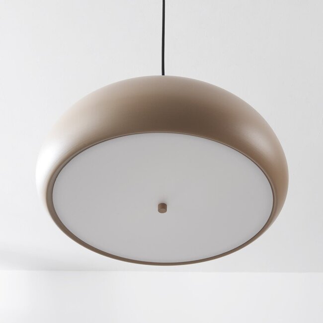 Hängeleuchte Luz beige Metall mit weißem Diffusor