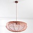 Japandi Pendelleuchte Feronia mit rosa Stoffschirm Ø60 cm